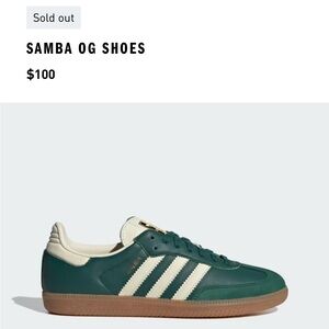 Adidas Samba OG Green and Cream Sneakers